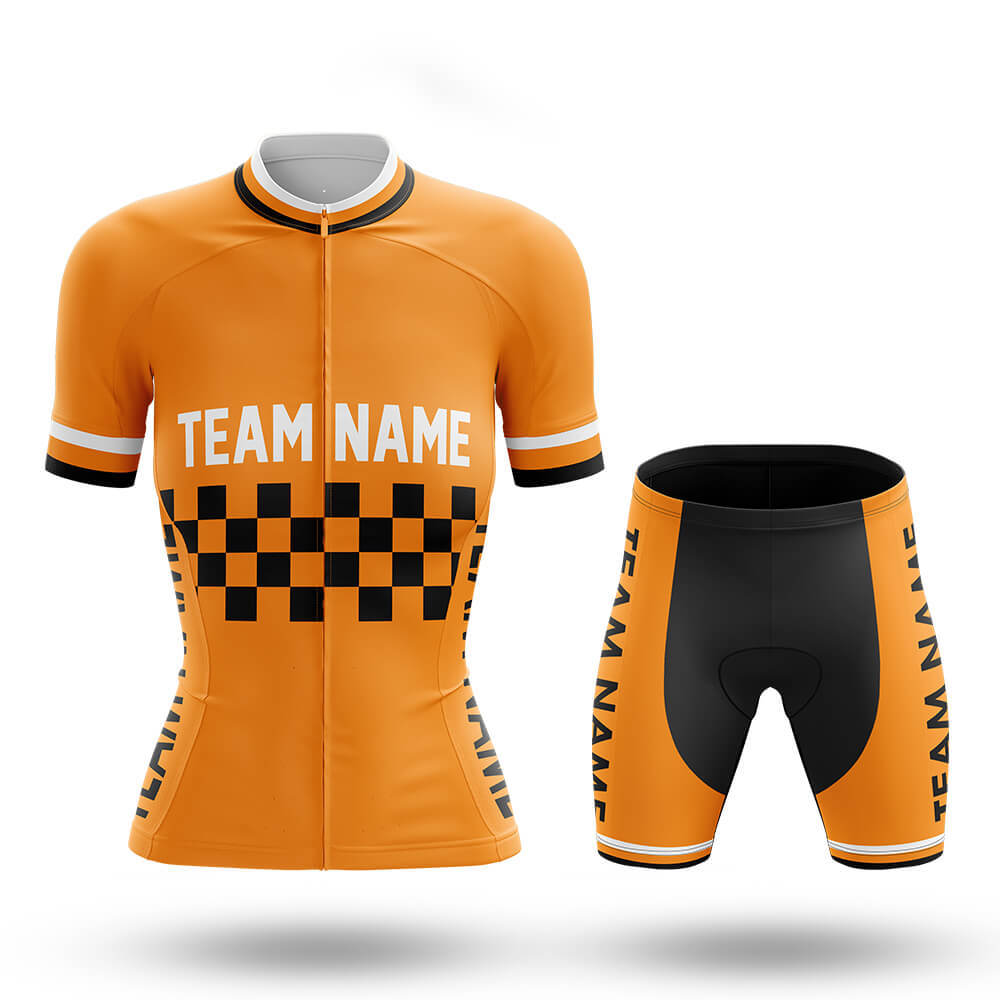 Custom Team Name M7 Orange - Women's Cycling Kit