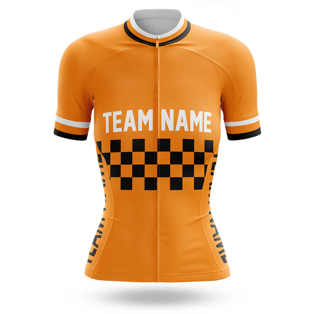 Custom Team Name M7 Orange - Women's Cycling Kit