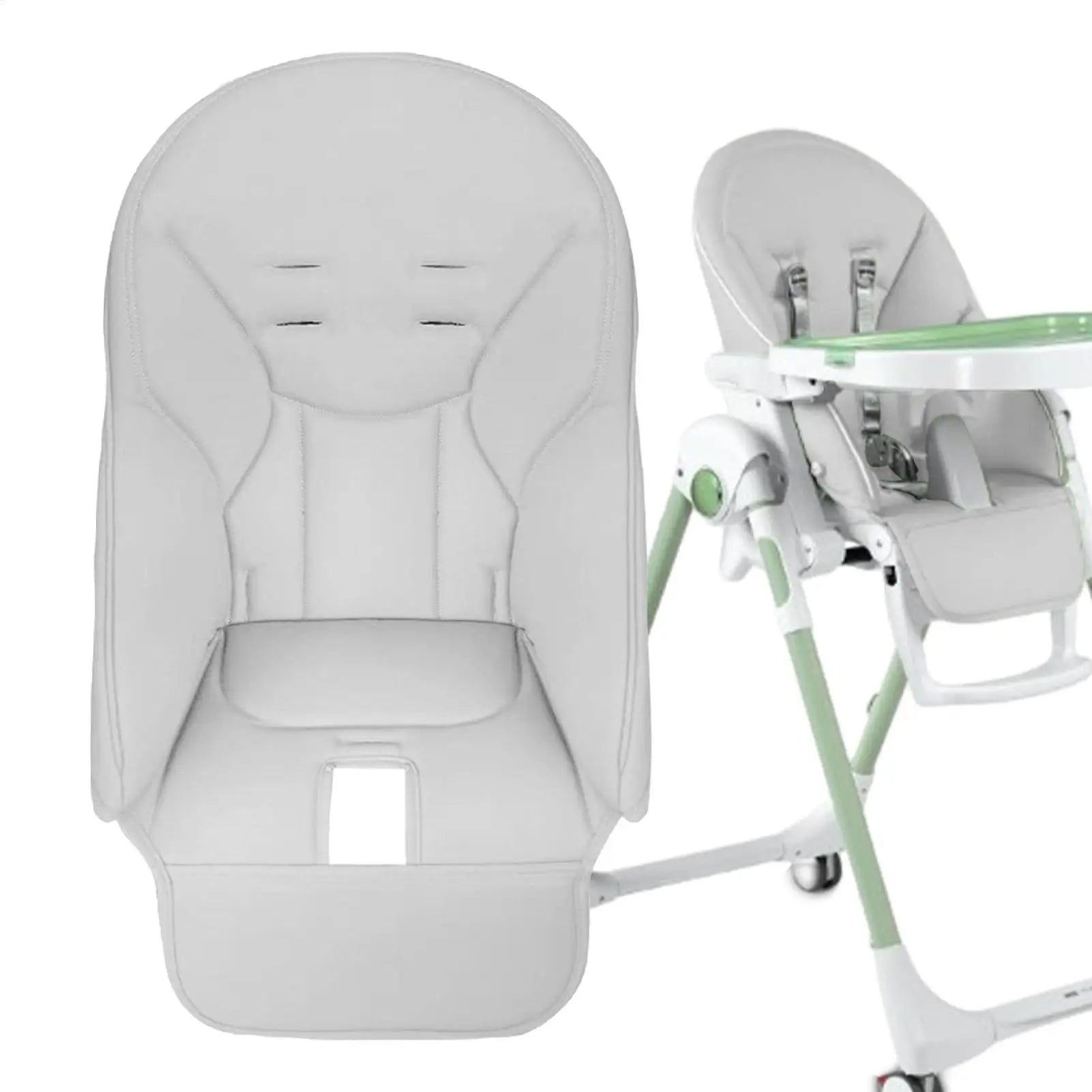 Highchair Seat PU Leather Cushion for Baby Dinner Chair with Harness Shoulder Crotch PAD Baby Accessories